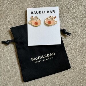 Baublebar Anthropologie pumpkin latte earrings NWT